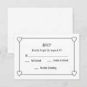 Eenvoudige en romantische harten Witte bruiloft RS Notitiekaartje (Voorkant / Achterkant)