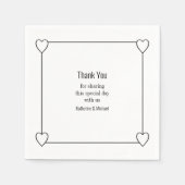 Eenvoudige en romantische harten Witte bruiloft Servet (Voorkant)