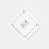 Eenvoudige en romantische harten Witte bruiloft Servet (Hoek)