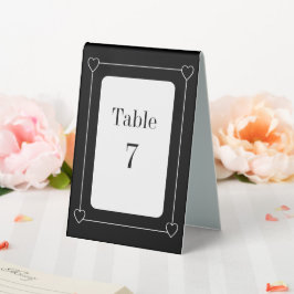 Eenvoudige en romantische harten zwart-wit bruilof