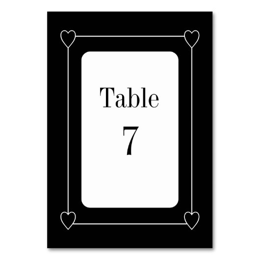 Eenvoudige en romantische harten zwart-wit bruilof kaart (Voorkant)