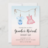 Eenvoudige en schattige Gender Reveal Party uitnod Kaart (Voorkant)