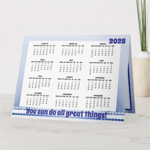 Eenvoudige en Schattige Kalender 2025 Vouwkaart Kaart