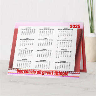 Eenvoudige en Schattigee kalender 2025 Gevouwen Ka Kaart