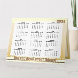 Eenvoudige en Schattigee kalender 2025 Gevouwen Ka Kaart