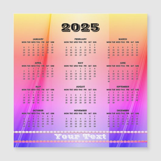 Eenvoudige en Schattigee Kalender 2025 Magnetische (Voorkant)