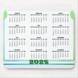 Eenvoudige en Schattigee Kalender 2025 Mousepad Muismat
