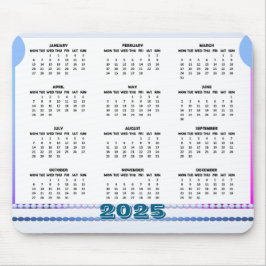 Eenvoudige en Schattigee Kalender 2025 Mousepad Muismat