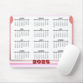 Eenvoudige en Schattigee Kalender 2025 Mousepad Muismat (Met muis)