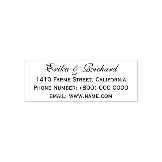 Eenvoudige en schone adresgegevens van het paar  zelfinktende stempel (Design)