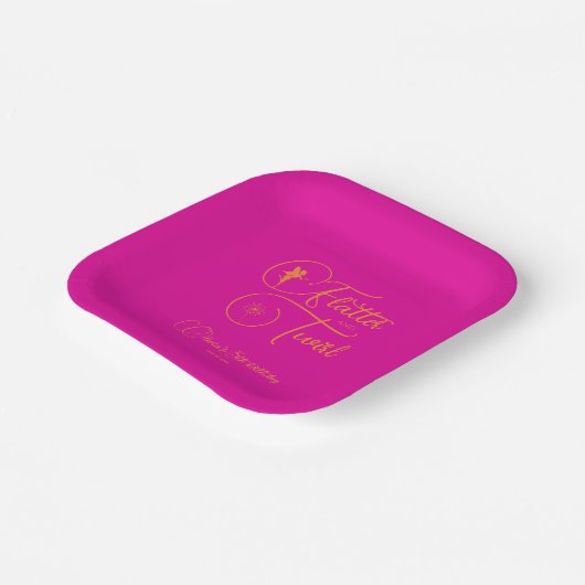 Eenvoudige en schone Borden voor 'Birthday'-papier Papieren Bordje (Gebogen)