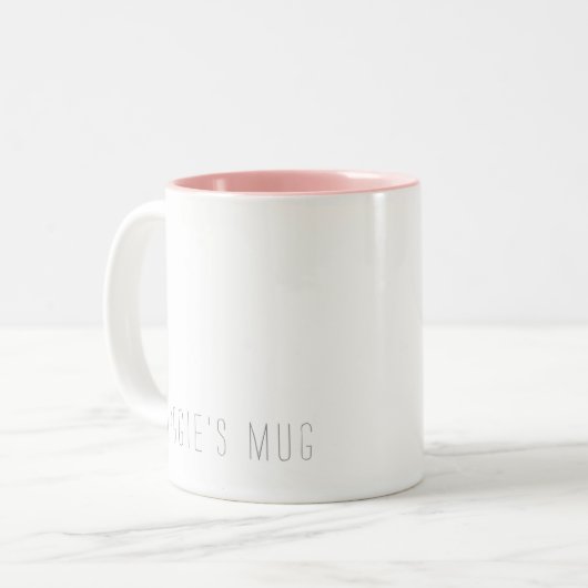 Eenvoudige en schone Mok met naam (Voorkant links)