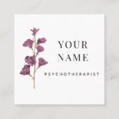 Eenvoudige en schone psychotherapeut Counselor Flo Vierkante Visitekaartje (Voorkant)