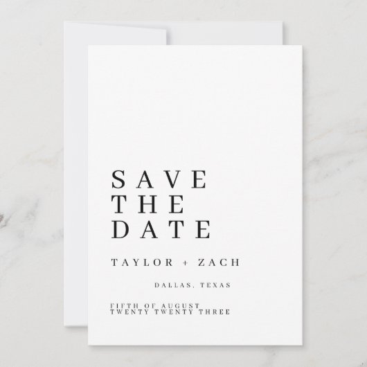 Eenvoudige en schone save the date trouwkaart (Voorkant)