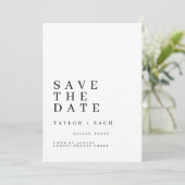 Eenvoudige en schone save the date trouwkaart (Staand voorkant)