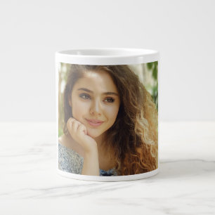 Eenvoudige en stijlvolle gepersonaliseerde foto grote koffiekop