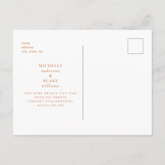 Eenvoudige en stijlvolle monogram bespaar de datum aankondigingskaart (Achterkant)