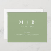 Eenvoudige en stijlvolle monogram III Sla de datum Aankondigingskaart (Voorkant / Achterkant)