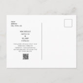 Eenvoudige en stijlvolle monogram opslagdatum QR Briefkaart (Achterkant)