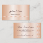 Eenvoudige en stijlvolle Roos Gold Blush Professio Visitekaartje (Voorkant / Achterkant)