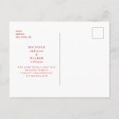 Eenvoudige en stijlvolle witte monogram Rood/witte Briefkaart (Achterkant)