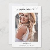 Eenvoudige en stijlvolle zwarte en witte foto Afst Aankondiging (Voorkant)