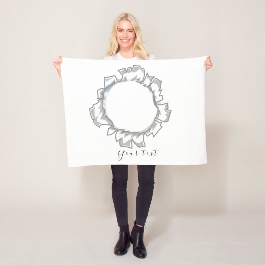 Eenvoudige en trendy aangepaste fototekst fleece deken (In situ)