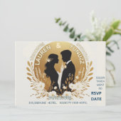 eenvoudige en unieke trouwkaart kaart (Staand voorkant)