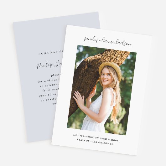 Eenvoudige en  Virtual Graduation Party Foto Kaart