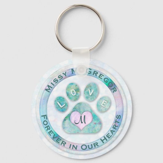 Eenvoudige en zoete gedenkmonogram van het gedenkt sleutelhanger (Voorkant)