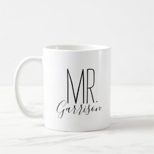 Eenvoudige en zoete gepersonaliseerde Mr Monogram Koffiemok