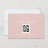 Eenvoudige endemische, moderne Blush QR CODE RSVP Kaartje (Voorkant)