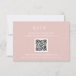 Eenvoudige endemische, moderne Blush QR CODE RSVP Kaartje