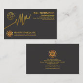 Eenvoudige Energetische Gold Global Graph-invester Visitekaartje (Voorkant / Achterkant)