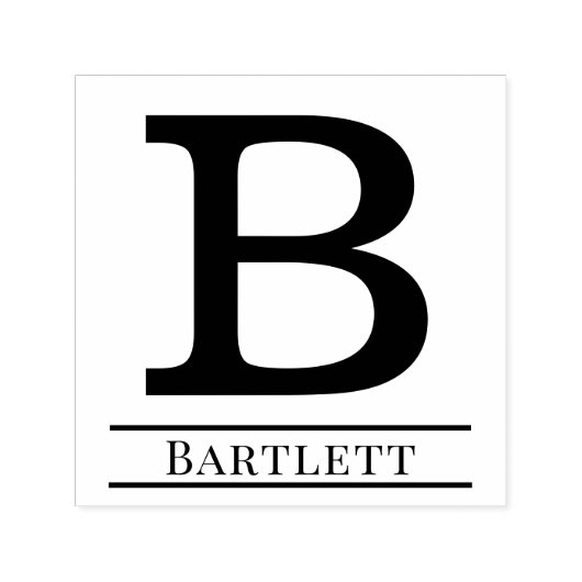 Eenvoudige Enkele Dikke Initiaal Monogramnaam #6 Zelfinktende Stempel (Design)