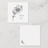 Eenvoudige Enkelvoudige Hand-getrokken Zonnebloem  Notitiekaartje (Voorkant / Achterkant)