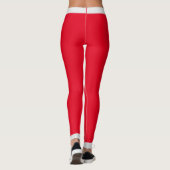 Eenvoudige enkelvoudige kleur met witte zijband leggings (Achterkant)