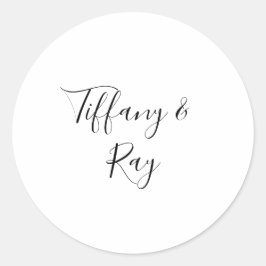 Eenvoudige envelopzegels van de Elegant Wedding En Ronde Sticker