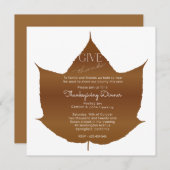 Eenvoudige Esdoorn Thanksgiving Party Invitation Kaart (Voorkant / Achterkant)