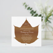 Eenvoudige Esdoorn Thanksgiving Party Invitation Kaart (Staand voorkant)