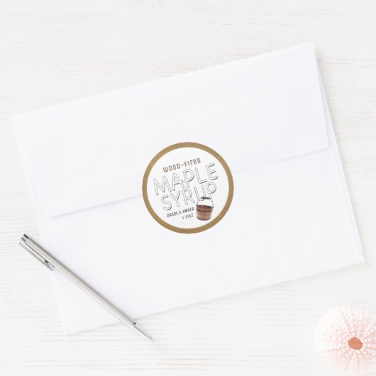 Eenvoudige Esdoornsiroop Label Sap Bucket & Kraft  (Envelop)