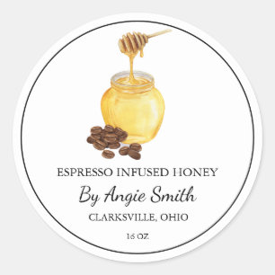Eenvoudige espresso koffie geïnfundeerde honing la ronde sticker