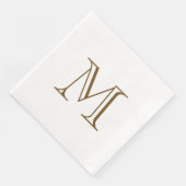 Eenvoudige Espresso Monogram Servet (Hoek)
