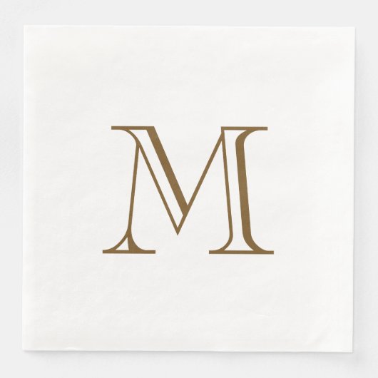 Eenvoudige Espresso Monogram Servet (Voorkant)