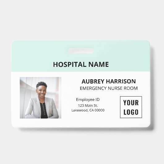 Eenvoudige Essential Medical Photo ID Badge (Voorzijde)