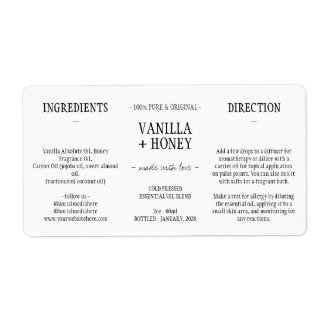 Eenvoudige essentiële olie Cosmetische fles wikkel Etiket