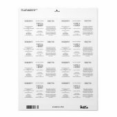 Eenvoudige essentiële olie Cosmetische fles wikkel Etiket (Full Sheet)