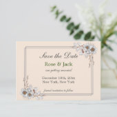 Eenvoudige esthetische winter bruiloft save the date (Staand voorkant)