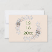 Eenvoudige esthetische winter bruiloft save the date (Achterkant)