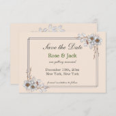 Eenvoudige esthetische winter bruiloft save the date (Voorkant / Achterkant)